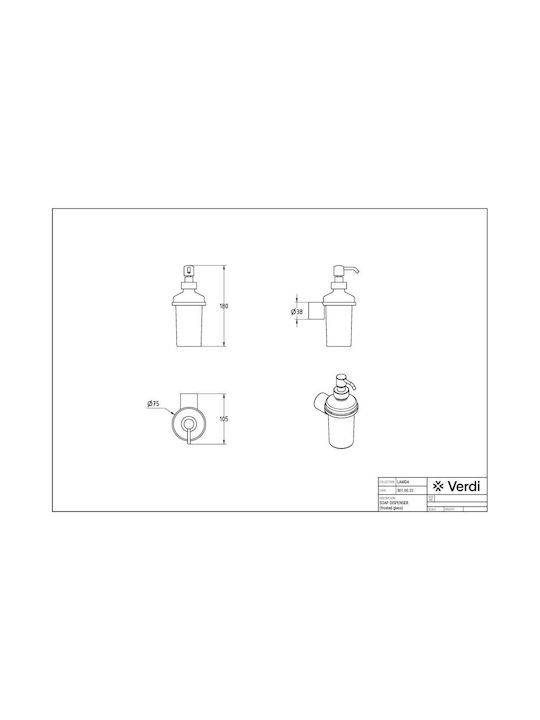 Verdi Lamda Wall-mounted Dispenser Glass Matte White