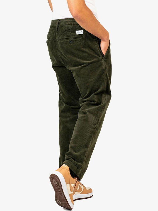 Reflex Trousers Chino in Loose Fit Dark Green Cord