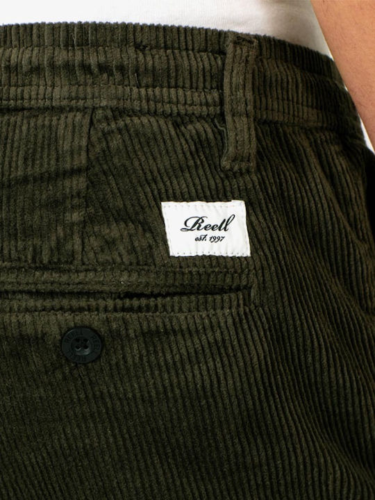 Reflex Trousers Chino in Loose Fit Dark Green Cord