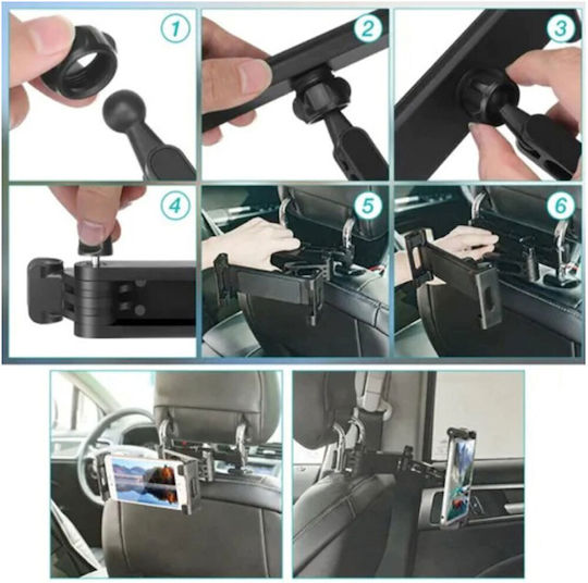 Auto Handy- & Tablet-Halterung mit verstellbaren Haken Schwarz