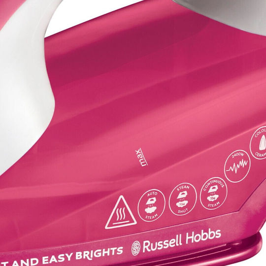 Russell Hobbs Light Easy Brights Steam Iron 2400W with Ceramic Plate and Continuous Steam Supply 35g/min