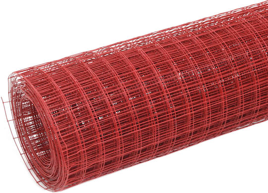 vidaXL Wire Fencing with PVC Coating Red 1.5x10m