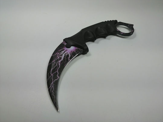 Μωβ Κεραυνός Karambit Μαύρο σε Θήκη