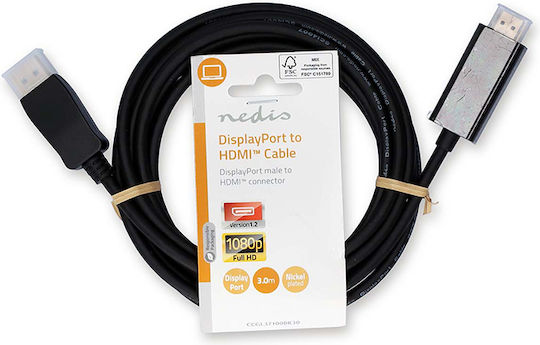 Nedis Cablu HDMI de sex masculin - HDMI de sex masculin 3m Negru