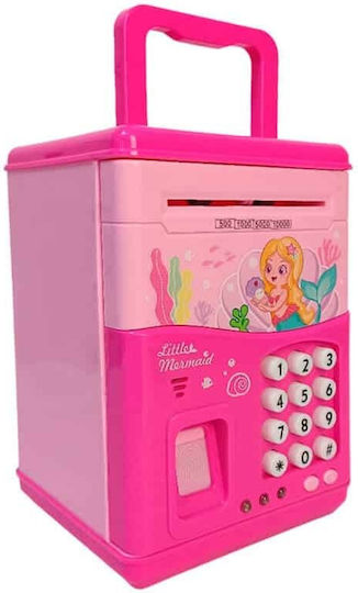 Little Mermaid Children's Money Box Plastic Pink 13x13x18.5cm
