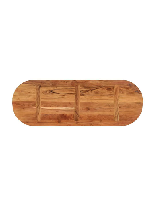 vidaXL Oval Table Surface made of Solid Wood Acacia 110x40x2.5cm 370085 1pcs