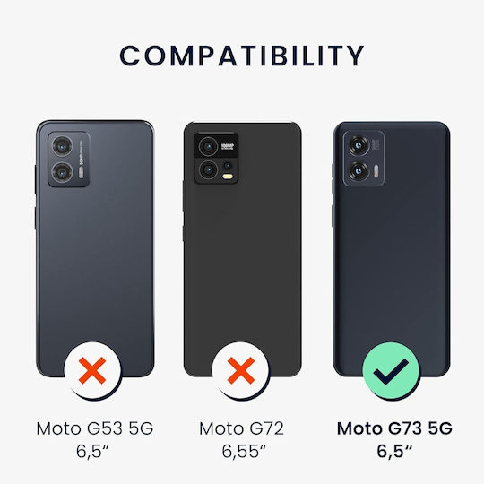 KWmobile Matte Back Cover Silicone 1.3mm Black (Moto G73)