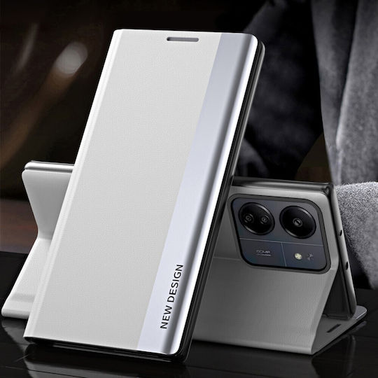 New Design Buchen Sie Synthetisches Leder Weiß (Redmi 13C / Poco C65 4G)