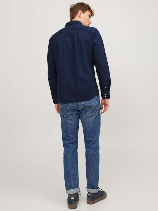 Jack & Jones Cămașă Bărbătească Cu mânecă lungă Denim Dark Navy