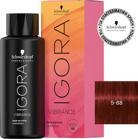 Schwarzkopf Igora Vibrance Ammonia Free Temporary Hair Dye no Ammonia 5-88 Chestnut Light Bright Red 60ml