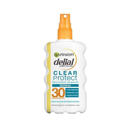 Garnier Delial Clear Protect Αδιάβροχη Αντηλιακή Κρέμα Σώματος SPF30 σε Spray 200ml