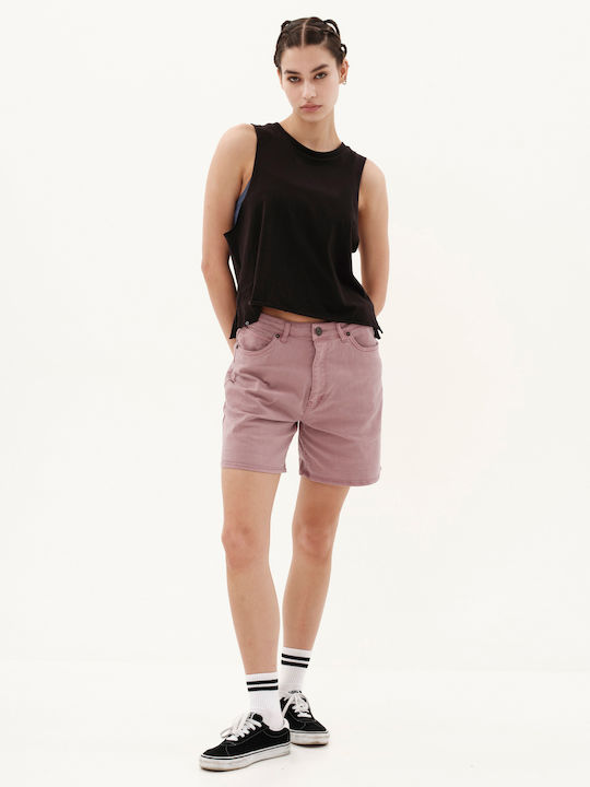 Γυναικείο Αθλητικό Crop Top Αμάνικο Μαύρο