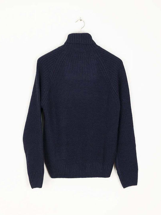 Manuel Ritz Herren Langarm-Pullover Blau