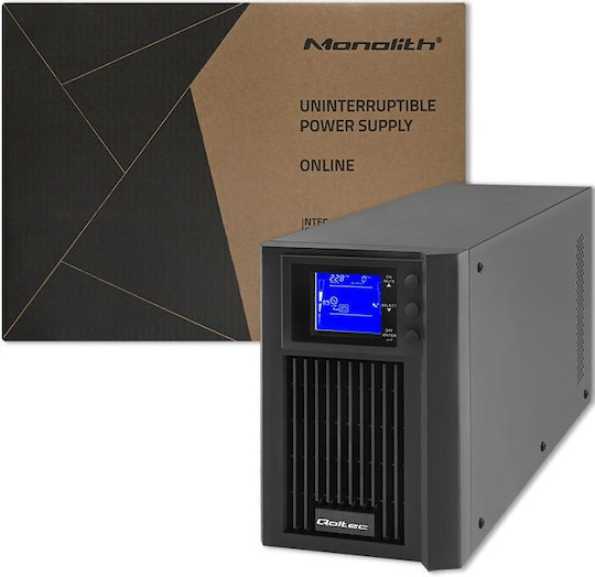 Qoltec 53981 UPS Устройства On-Line 2000VA 1600W с 2 Schuko AC Гнезда