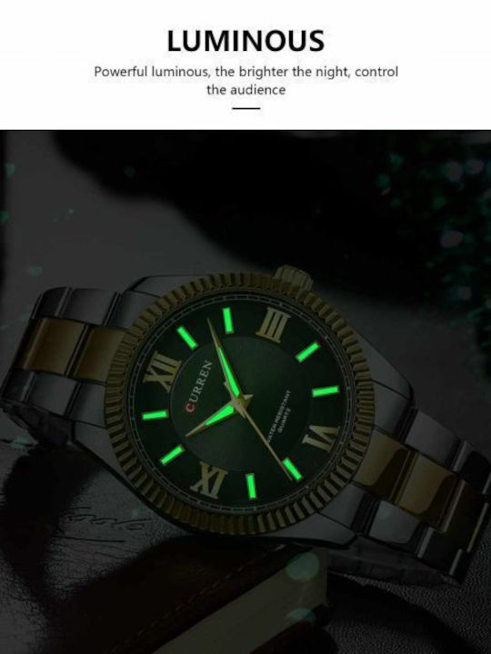 Curren Herrenuhr 42mm Batterie mit Gold Rostfreien Stahlarmband
