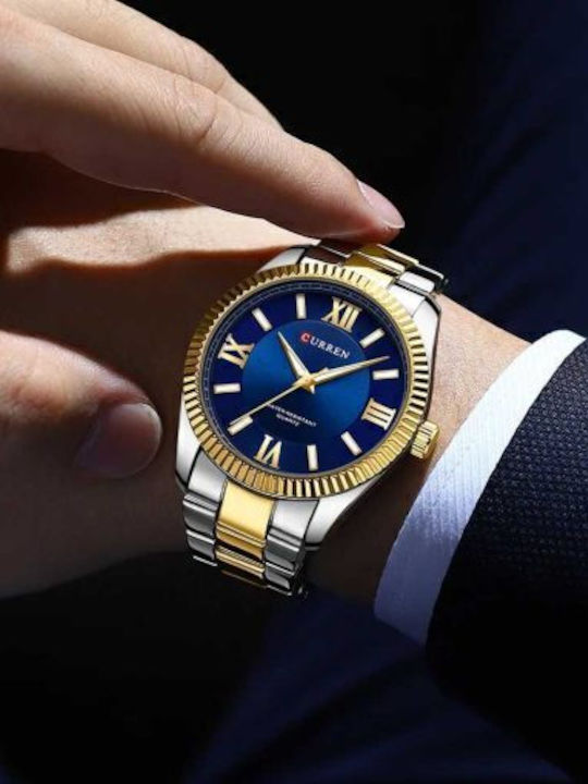 Curren Herrenuhr 42mm Batterie mit Gold Rostfreien Stahlarmband
