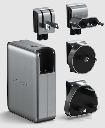 Satechi Βάση Φόρτισης GaN με 4 Θύρες USB-C και Καλώδιο USB-C 145W Power Delivery σε Γκρι χρώμα (ST-W145GTM)