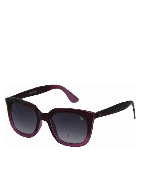 Inny Women's Sunglasses with Burgundy Plastic Frame and Gray Gradient Lens T2615206