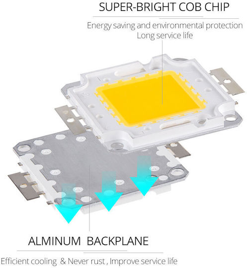 Cob LED Chip 12V 10W Θερμό Λευκό 1τμχ 105762