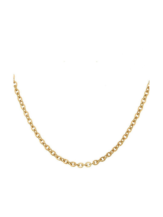 Verorama Chain Neck from Steel Gold-plated Thin Thickness 1.9mm and Length 50cm