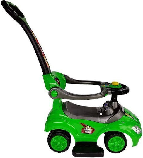Mega Car Baby Push Walker Ride On with Parental Handle for 12+ Months Green