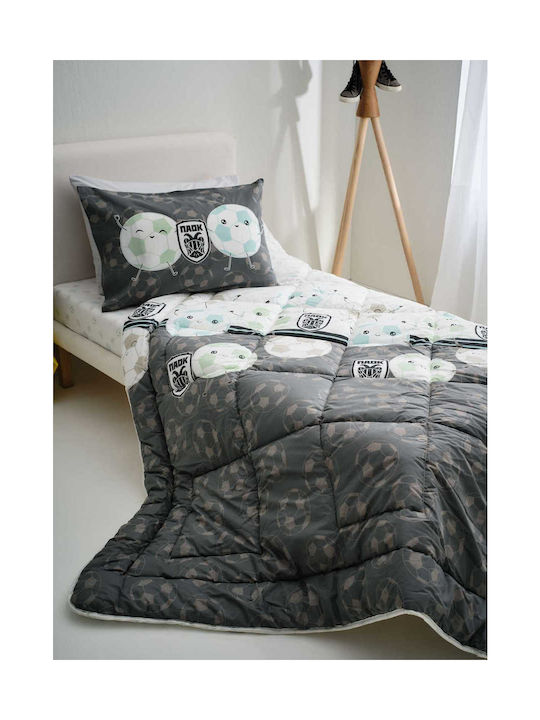 Vesta Home Παιδικό Πάπλωμα Μονό Παοκ Μαύρο 160x230εκ.