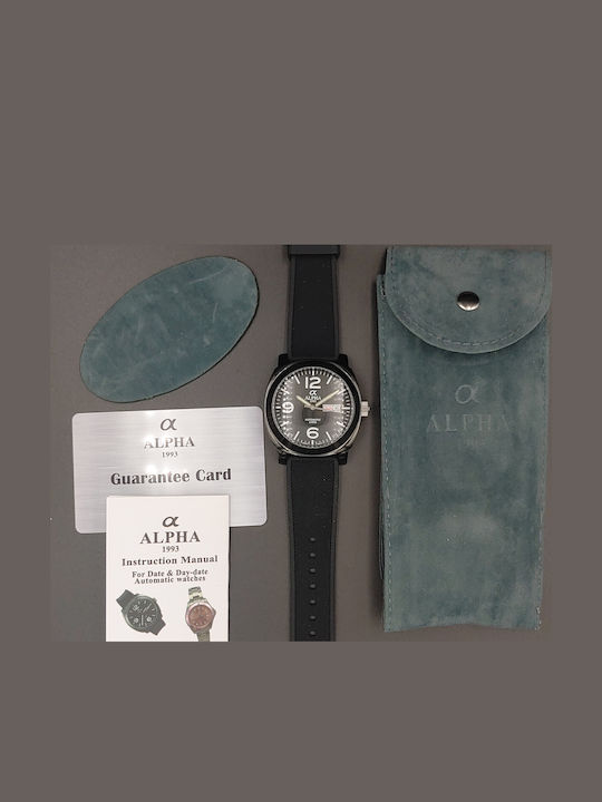 Alpha 1993 Men's Watch 44mm Automatic with Black Rubber Strap