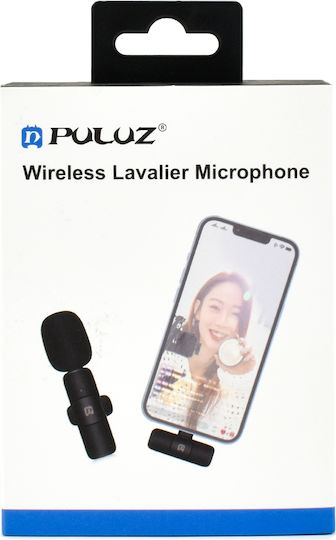 Puluz PU3082B Безжично Кондензатор (Малка диафрагма) Микрофон Πέτου, Clip On за Мобилен в Черен Цвят