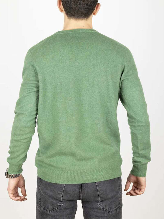 Arnaldo Adiansi Herren Langarmshirt mit V-Ausschnitt Green