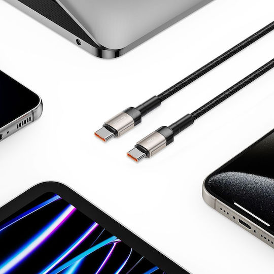 Tech-Protect Ultraboost Evo Titanium USB 2.0 Cable USB-C male - USB-C 100W PD Μαύρο 2m