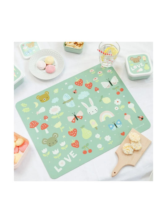 A Little Lovely Company Plastic Placemat Joy Green 43x34cm