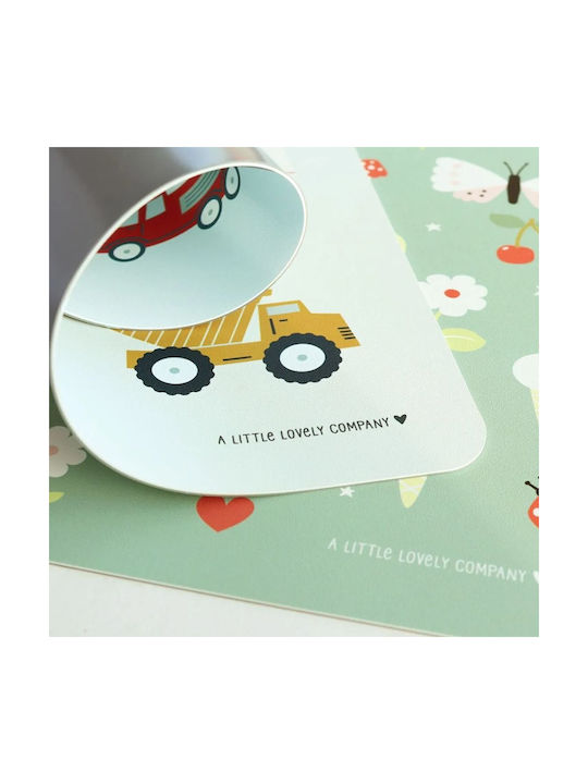 A Little Lovely Company Plastic Placemat Vehicles Green 43x34cm
