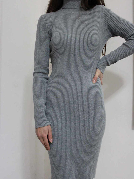 Sinell Mini Dress Turtleneck Grey