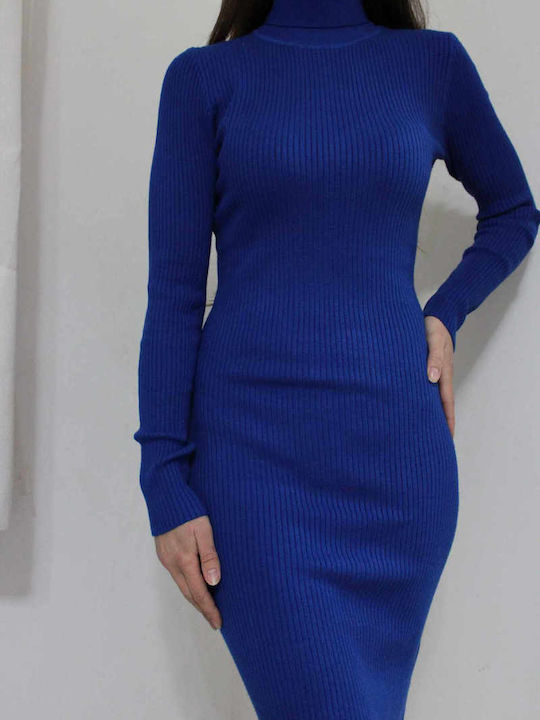 Sinell Mini Dress Turtleneck Blue