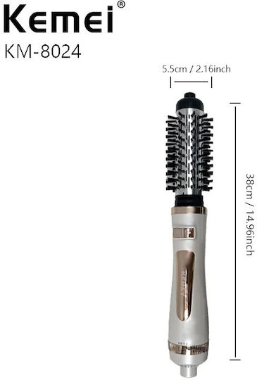 Kemei Ceramic Electric Hair Brush with Air for Hair Straightening and Curls 800W