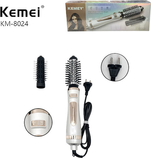 Kemei Ceramic Electric Hair Brush with Air for Hair Straightening and Curls 800W