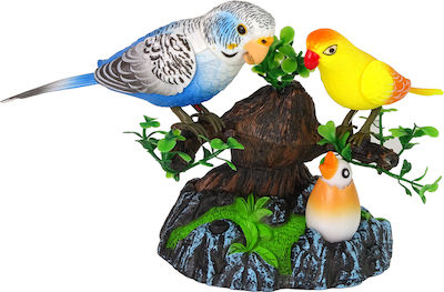 Miniature Toy Parakeets Colorful Tree Blue