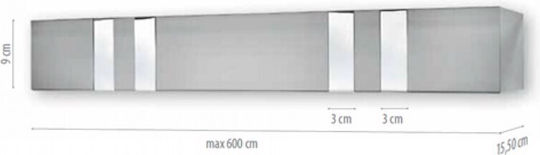 Anartisi Μετόπη Κουρτινόξυλου ΜΕ43 100εκ. Μεταλλική Ίνοξ / Χρώμιο