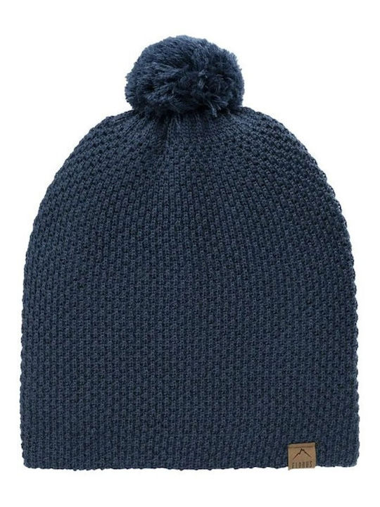 Pom Pom Beanie Beanie in Albastru marin color