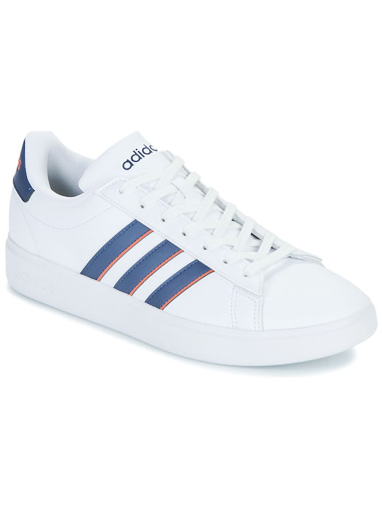 Adidas Grand Court Femei Sneakers Cloud White / Dark Blue / Preloved Scarlet