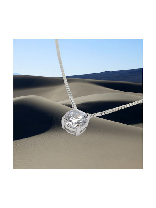 Mentzos Necklace from Silver with Zircon