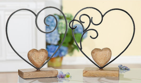 ArteLibre Decorative Heart made of Metallic 7.6x24x26.5cm 1pcs