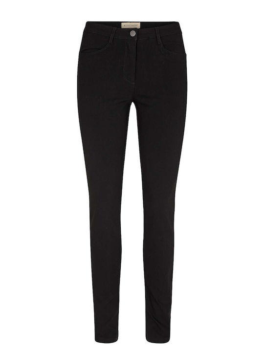 Damen Stoff Hose in Schlanker Passform Black