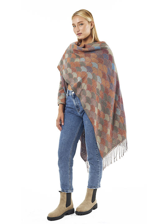 Poncho Burgundy Pentru Femei