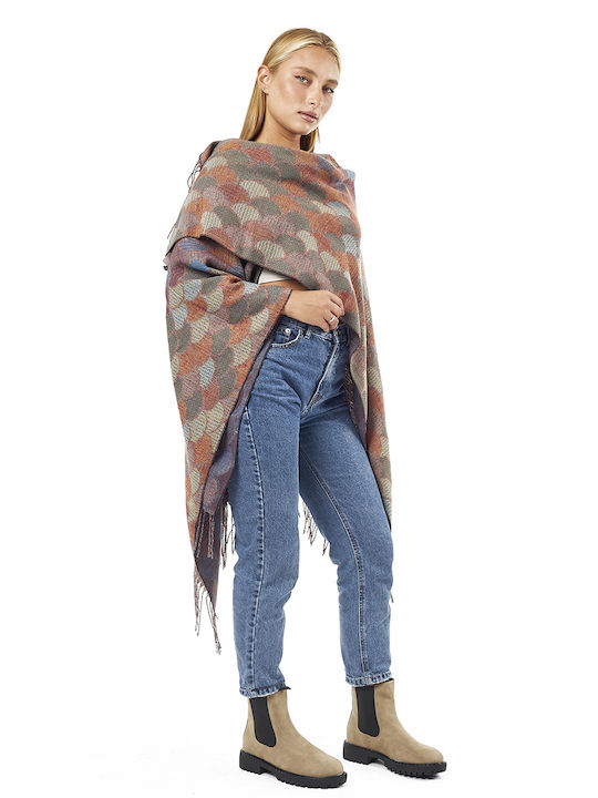 Poncho Burgundy Pentru Femei