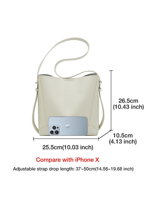 Leather Women's Bag Shopper Shoulder White