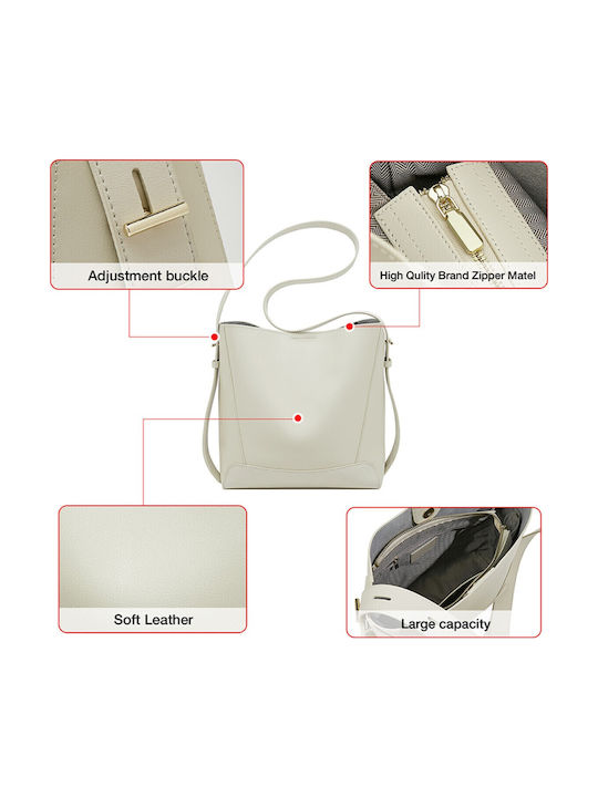 Leather Women's Bag Shopper Shoulder White