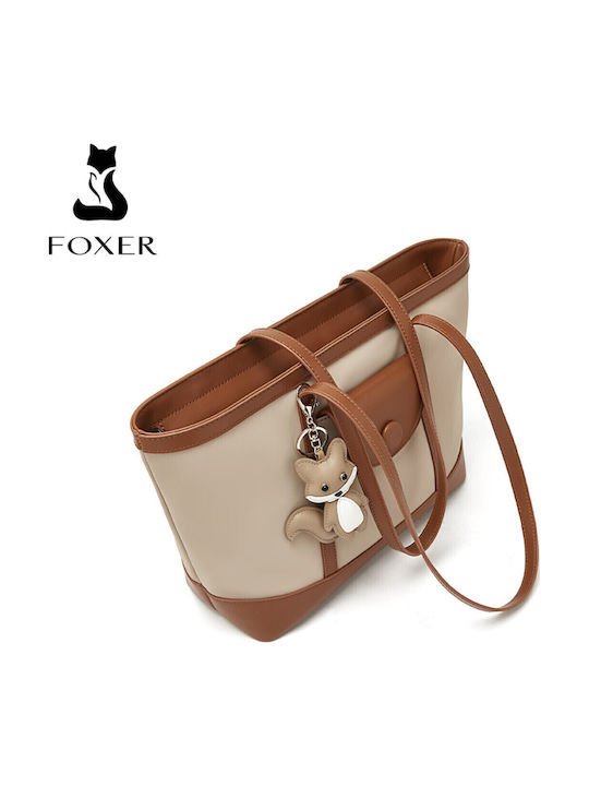 Set Geantă Dama Shopper De Umăr Bej
