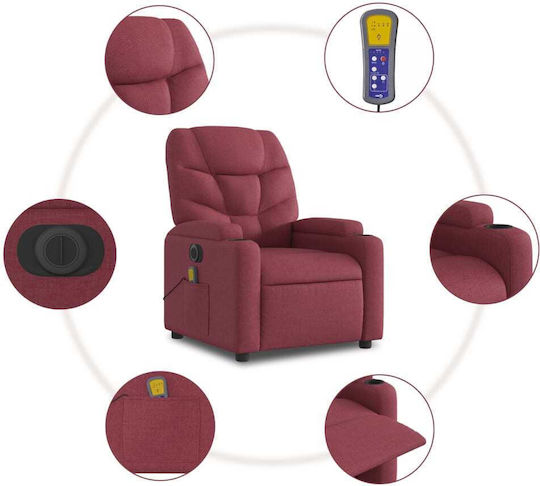 Relaxsessel Friseurwaschbecken mit Fußhocker Bordeaux 74x89x100cm