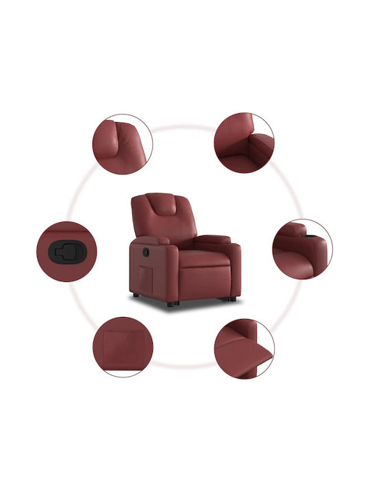 Фотьойл Relax С поставка за крака Бургундско 74x88x97см